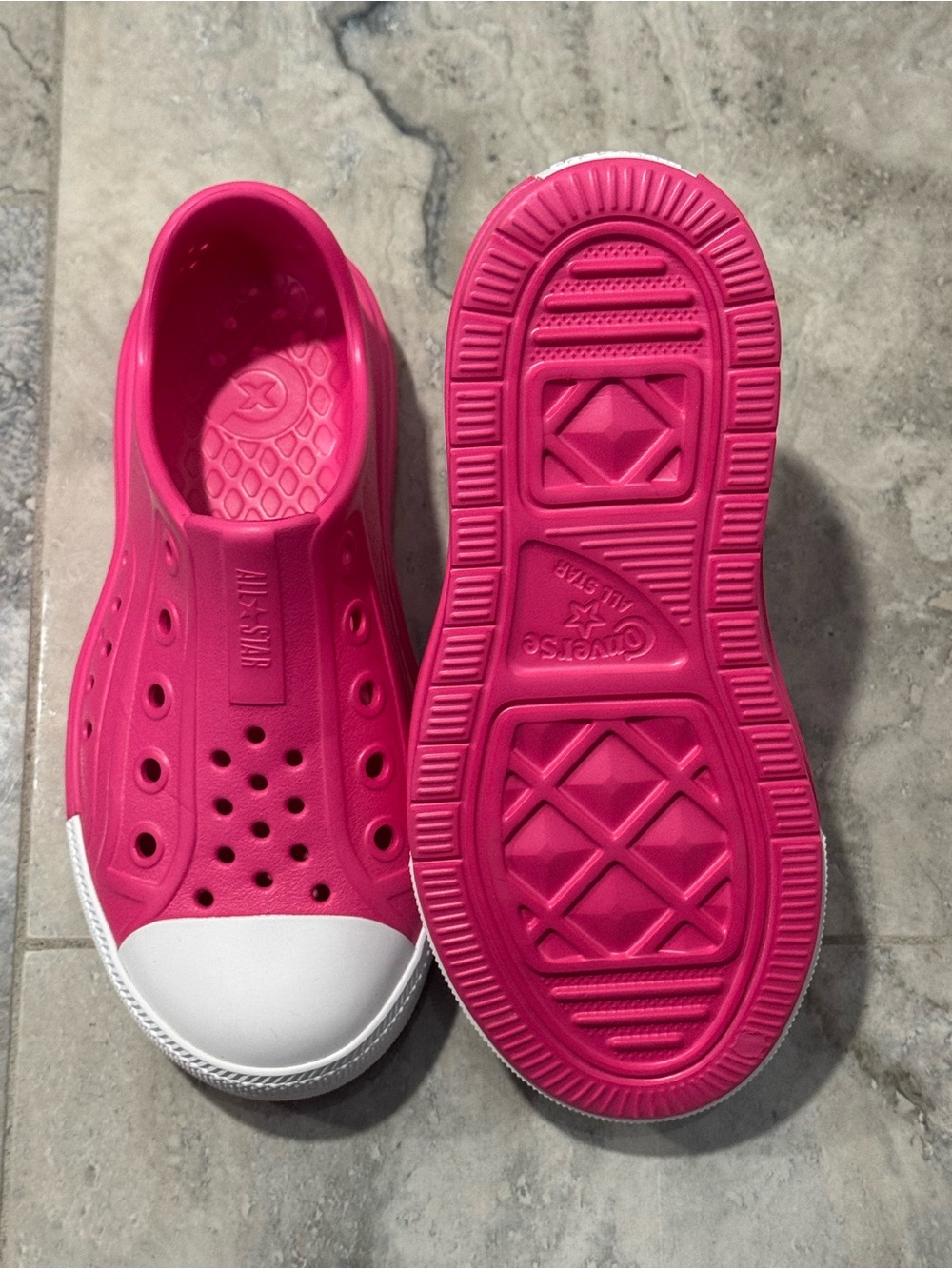 Converse Kids Pink Slip-On Water Shoes with White Toe